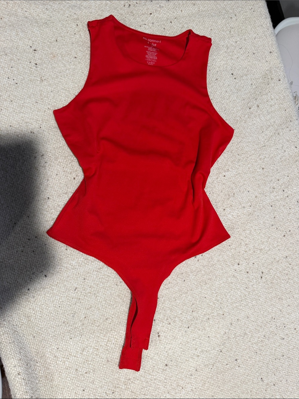 Red Ribbed One-Piece Bodysuit